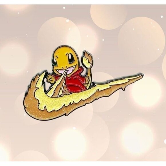 Pokemon Charmander Fire Breathing Nike Enamel Pin - Picture 2 of 5
